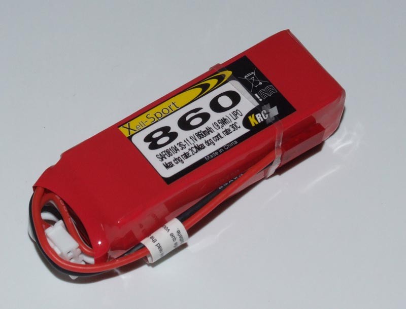 LIPO XELL-SPORT 11.1V 860MAH 3S 30C