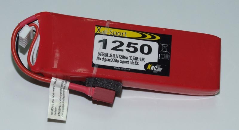 LIPO XELL-SPORT 11.1V 1250MAH 3S 30C