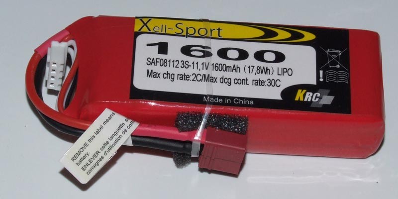 LIPO XELL-SPORT 11.1V 1600MAH 3S 30C