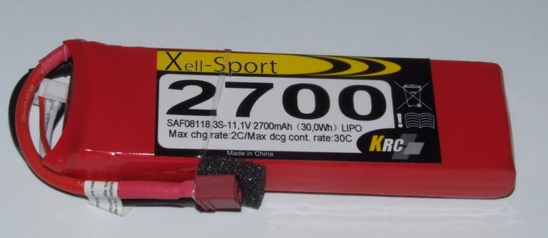 LIPO XELL-SPORT 11.1V 2700MAH 3S 30C