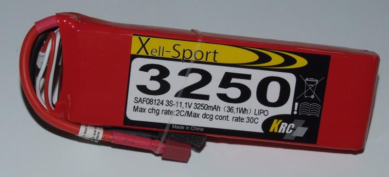 LIPO XELL-SPORT 11.1V 3250MAH 3S 30C