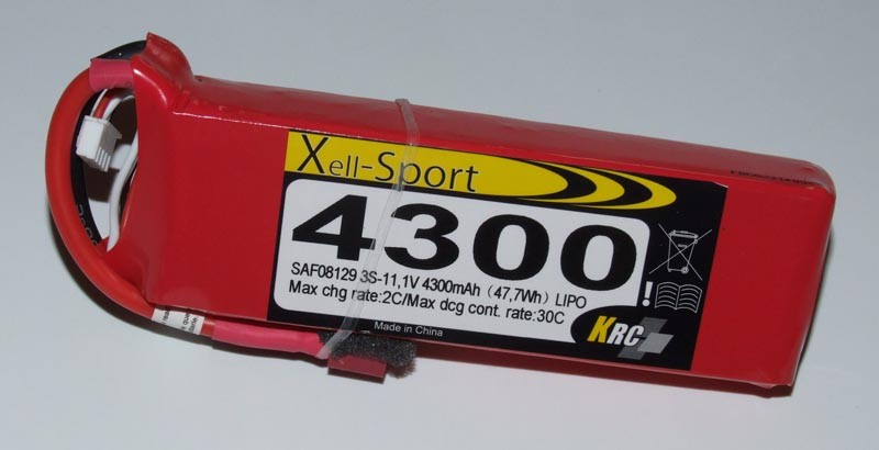 LIPO XELL-SPORT 11,1V 4300MAH 3S 30C