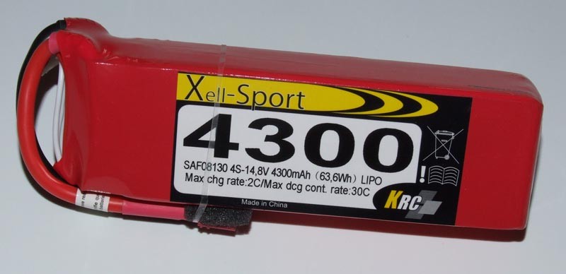 14.8V  4300MAH 4S 30C HP Deans