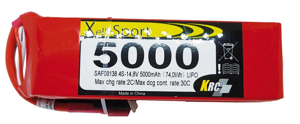 14.8V 5000mAh 4S 30C HP Deans