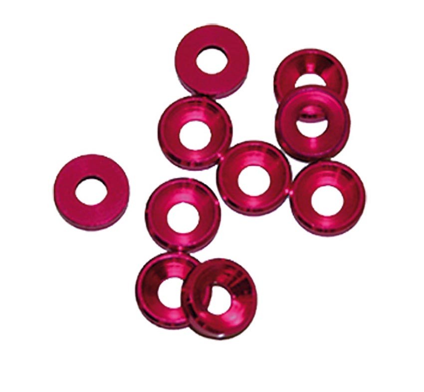 4 mm. ALU. WASHER PINK (10 pcs)