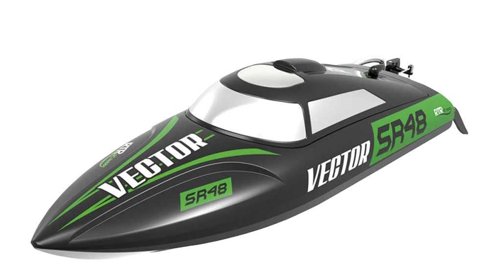 Vector SR48 Brushed RTR Racing Boat (BLACK/GREEN)